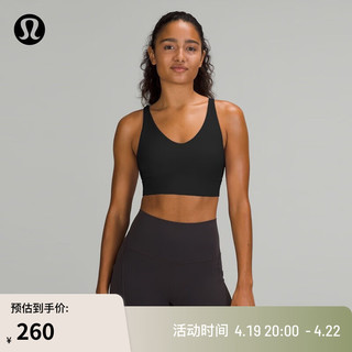 移动端：lululemon 丨In Alignment 女士长款运动内衣 速干透气 LW2CS0S 瑜伽内衣 黑色 12