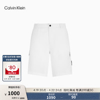 Calvin Klein Jeans24春夏男士复古经典绣标直筒工装风休闲短裤J325140 YAF-月光白 S