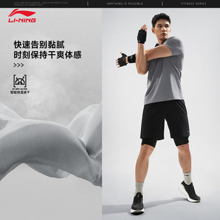 LI-NING 李宁 排湿速干短袖POLO衫男子24春夏新款健身系列简约运动上衣APLU119