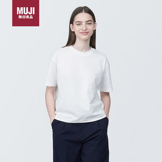 MUJI 無印良品 无印良品（MUJI）女式 天竺编织 圆领短袖T恤 白色 M