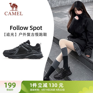 CAMEL 骆驼 追光运动鞋女全地形休闲复古慢跑鞋 K23C09L7035 黑色 39