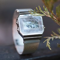 CASIO 卡西欧 复古小方块时尚中性女士电子手表A700WM 海外直邮