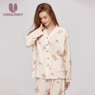 unisunny 月子服纯棉春夏外穿产后喂奶衣孕产妇哺乳睡衣家居服  L