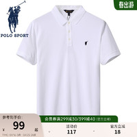 POLO SPORT 短袖POLO衫男夏季新品短袖男士polo衫衣服男装 白色 XXL