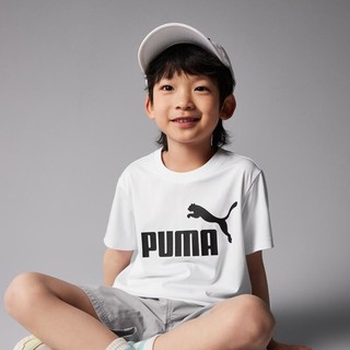 PUMA 彪马 男女中大童短袖T恤儿童夏季休闲圆领印花T恤简约舒适童装衣服