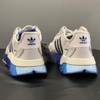 adidas 阿迪达斯 男鞋女鞋春季新款运动鞋三叶草BOOST缓震透气跑步鞋休闲鞋 H01716/灰色赛车蓝 38