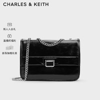 CHARLES&KEITH24夏季简约链条腋下包斜挎小方包女CK2-80271358 Noir黑色 M