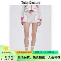 JUICY COUTURE橘滋短裤女2024春季美式热辣阔腿a字包臀休闲裤 白色 S