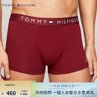 TOMMY HILFIGER 24春季男三条装提花腰边微弹贴身四角裤平角内裤03181 红/藏青/白色0SZ S