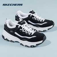 斯凯奇 SKECHERS）女鞋 24夏季老爹鞋时尚运动鞋轻便耐磨透气休闲鞋厚底熊猫鞋 BKW黑白 41.5