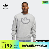 adidas 阿迪达斯 加绒印花运动卫衣套头衫男装adidas阿迪达斯官方outlets三叶草