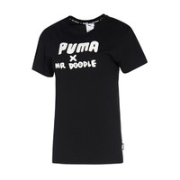 PUMA 彪马 时尚印花纯棉透气 女式圆领套头短袖运动T恤 MR DOODLE联名