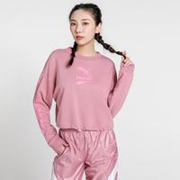 PUMA 彪马 棉质透气 女款柔软舒适LOGO印图长袖短款卫衣