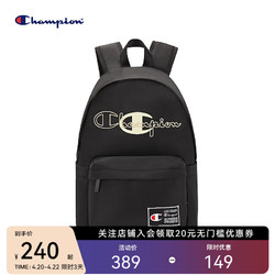 Champion 冠军双肩包女帆布双肩学生初中生高中生包包 黑色 MIC