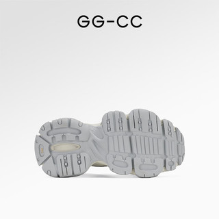 GG-CC【热力追踪】2024年时尚厚底做旧老爹鞋脏脏休闲鞋女G24U9831 银色 35