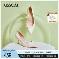 KISSCAT 接吻猫 女士羊皮革高跟鞋 KA32126 浅青灰色 39