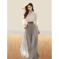 幻黛（HUANDAI）2024两气质韩版高端名媛洋气减龄衬衫女装套装轻奢感 长袖皮带款  9028-2# S