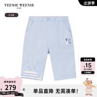 Teenie Weenie Kids小熊童装24夏季款防晒+速干男宝宝可爱七分裤 浅蓝色 80cm