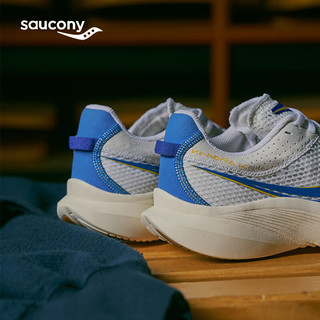 Saucony索康尼菁华14男跑鞋夏季轻量缓震专业训练运动鞋子Kinvara菁华14 白兰【邻聚力】 42.5