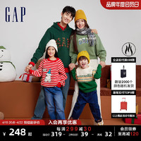 Gap 盖璞 男装春秋LOGO加绒柔软舒适宽松连帽衫洋气落肩运动卫衣416446