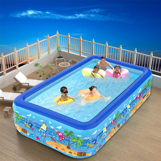 喏雅珘婴儿游泳池家用充气加厚儿童充气水池成人泳池玩具戏水池 彩盒款 120二层充气水池