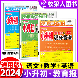 小升初满分备考2024少年素质教育报小学生1-6年级语文数学英语测试题考点总结专项训练六升七小学毕业升学系统总复习资料通用版