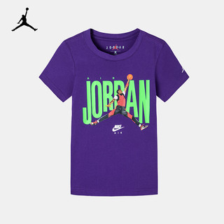 NIKE 耐克 童装男女童短袖T恤JORDAN夏季儿童上衣 牵牛花紫 130