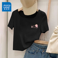 JEANSWEST 真维斯 短袖t恤女短款紧身显瘦夏季新款上衣