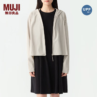 无印良品（MUJI）女式 防紫外线 拉链短款连帽衫夏季款防晒服防晒衣女款BB12CC4S 淡黄色 L 165/88A