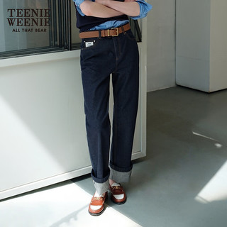 Teenie Weenie【明星同款】【不易褪色锁色牛仔】小熊2024年牛仔裤 深蓝色 155/XS