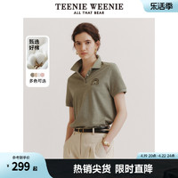 TEENIE WEENIE TeenieWeenie小熊女装2024新款夏装慵懒风夹花灰调短袖Polo衫T恤