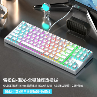 XINMENG 新盟 TECHNOLOGY）X87客制化机械键盘  雪松白-混光 青轴