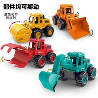 妮乐小队长 儿童惯性小汽车工程车玩具车仿真模型 4款各1个