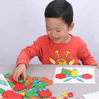 三格田（SANGTY） 智力拼图玩具七巧板拼图几何积木儿童早教形状巧板逻辑思维专注力木制 2823智力拼图170块（20张*双面卡）