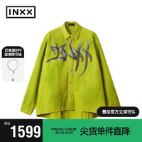 英克斯（inxx）时尚潮牌宽松休闲衬衫衬衣男女同款XXE2045079 绿色 XS