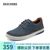 SKECHERS 斯凯奇 男子商务休闲鞋办公通勤帆布鞋205135 海军蓝色/NVY 43