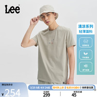 Lee24春夏标准版型小logo印花凉感男圆领短袖T恤LMT008141202 牡蛎白 L