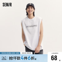 Semir 森马 背心男2024夏季新款时尚简约运动风印花上衣oversize针织内搭