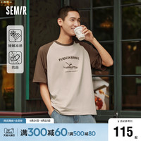 Semir 森马 [凉感抑菌][商场同款]森马短袖T恤男2024夏新款上衣印花情侣装