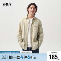 Semir 森马 [商场同款]森马长袖衬衫男2024春季新款时尚印花学院上衣潮流工装