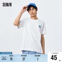 Semir 森马 短袖T恤男夏季圆领针织纯棉上衣时尚潮流印花休闲装个性街头