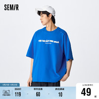 Semir 森马 [商场同款]森马短袖T恤男夏季情侣半袖衣服oversize针织衫上衣潮