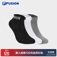 FILA 斐乐 FUSION斐乐潮牌情侣款低腰袜套装2024夏新款运动袜短袜3双装