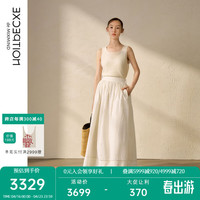 例外（EXCEPTION）【新中式】女装2024春季半身裙镂空织带匹绣新中式A字裙子 米白 38Y(165/88Y)