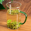 古朴堂绿茶玻璃杯大容量泡茶杯办公杯耐热高硼硅耐高温带把水杯防摔茶具 6个颜色组合 6只