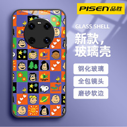PISEN 品胜 华为mate60新款玻璃mate50/40/30卡通方格P60手机壳P50/40/30