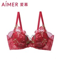 百亿补贴：Aimer 爱慕 红色本命年内衣结婚花赏聚拢蕾丝性感文胸AM123221