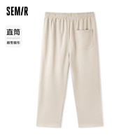 森马（Semir）休闲裤男2024夏宽松直筒长裤时尚撞色裤子 咖色调00355 170/74A/M