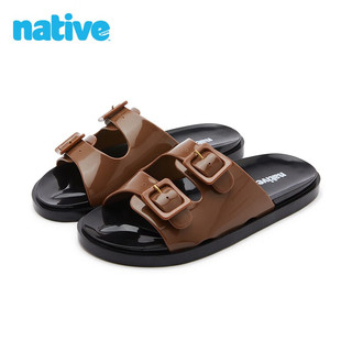 native 果冻拖鞋女款SS22新款休闲凉鞋 棕色|黑色 36码（230mm）