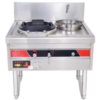 闪盾 商用猛火灶煤气饭店双灶液化气天燃气厨房节能炒炉   单灶带水盘 拉锅熄火0.88米